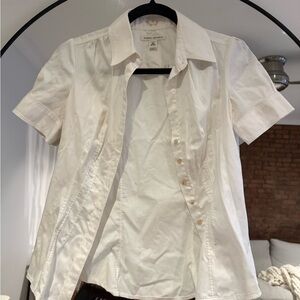 Banana Republic White Short Sleeve Button Up
